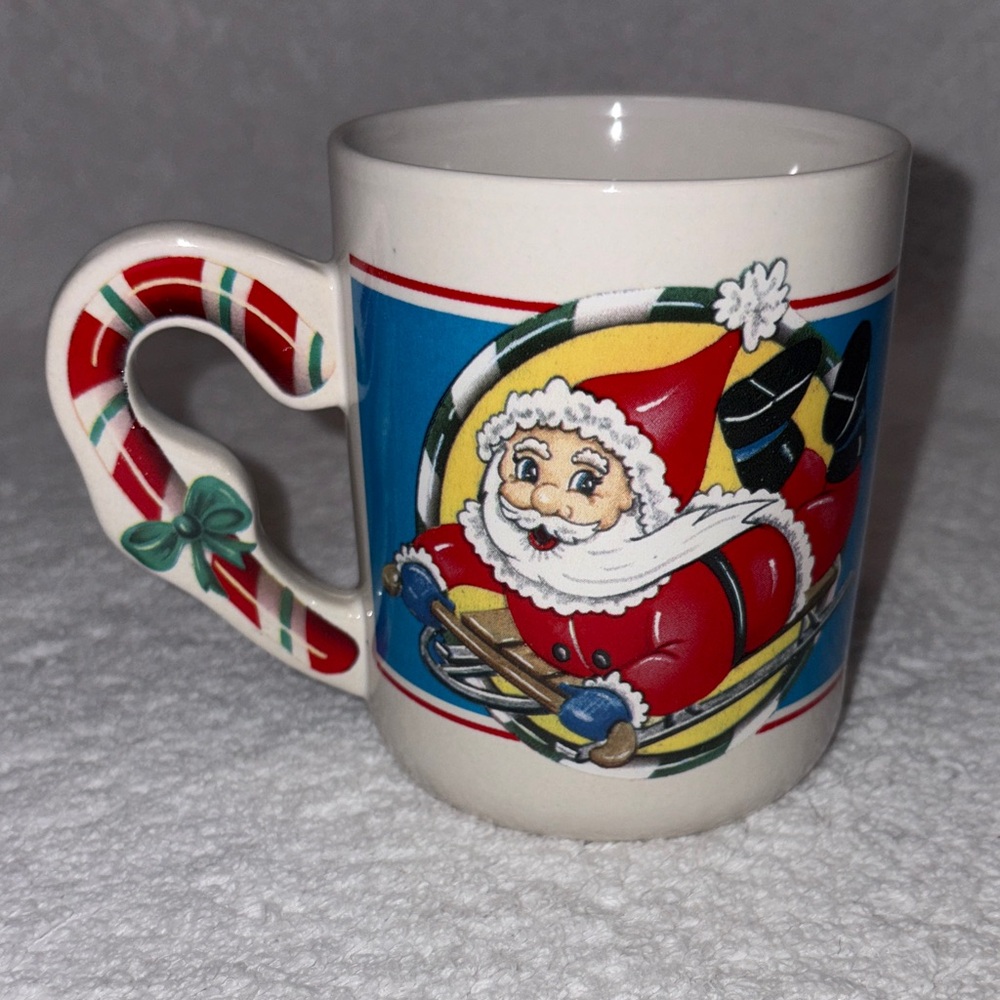 Alco 90’s Santa Claus Holiday Mug with Candy Cane Handle